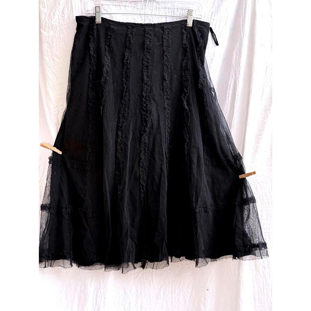 SOLD-NOT AVAILABLE DKNY Back Silk and Cotton Skirt - Picture 1 of 7